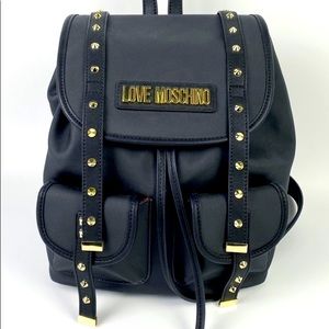 Love Moschino Black Studded Backpack